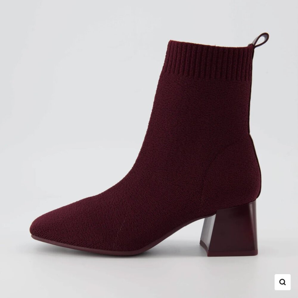 Milo stretch knit boot in Plum